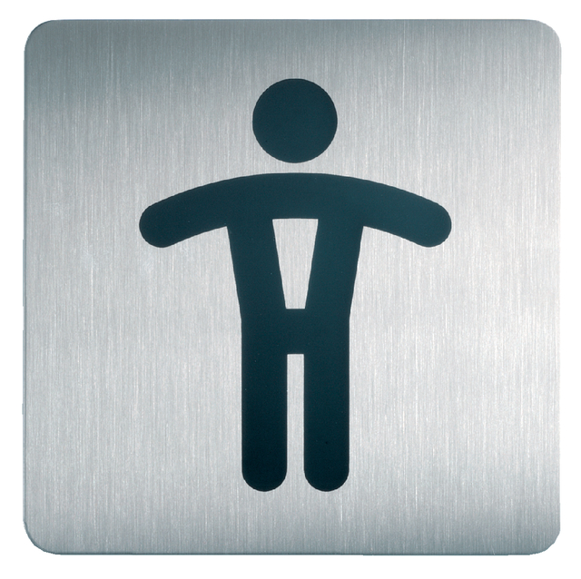 Infobord pictogram Durable 4954 vierkant wc heren 150mm afbeelding