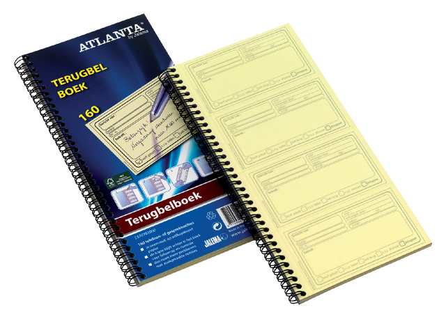 Terugbelboek Djois Atlanta recycled papier 74x128mm 400 notities 100vel afbeelding