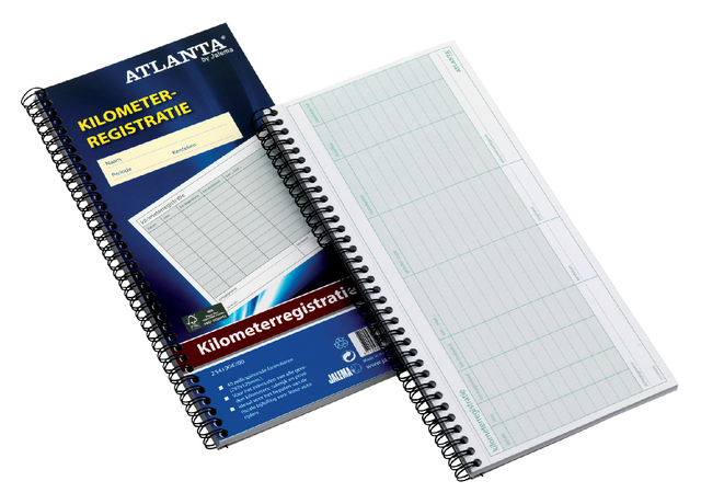 Kilometer registratieboek Djois Atlanta 40x2vel met spiraal afbeelding