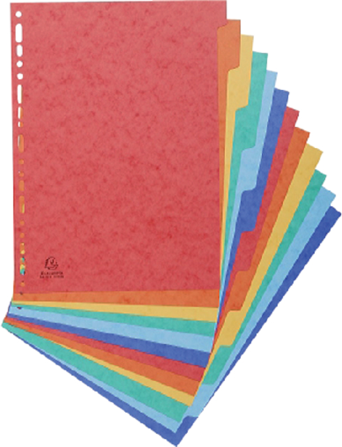 Tabbladen Exacompta 225x297mm 11-gaats 12-delig glanskarton afbeelding