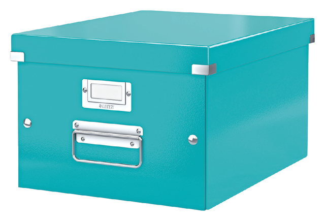 Opbergdoos Leitz Click & Store WOW middel gerecycled karton 281x200x370mm ijsblauw afbeelding