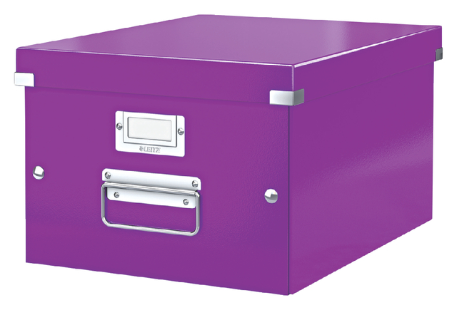 Opbergdoos Leitz Click & Store WOW middel gerecycled karton 281x200x370mm paars afbeelding