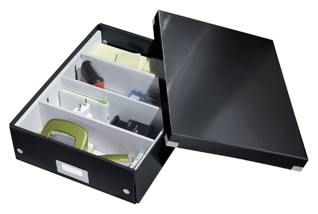 Opbergdoos Leitz Wow Click & Store organiser 280x100x370mm middelgroot zwart afbeelding