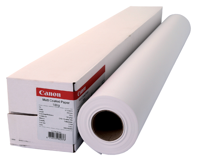 Inkjetpapier Canon 914mmx30m 180gr mat gecoat afbeelding