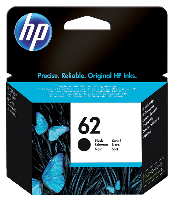 Inktcartridge HP C2P04AE 62 zwart afbeelding