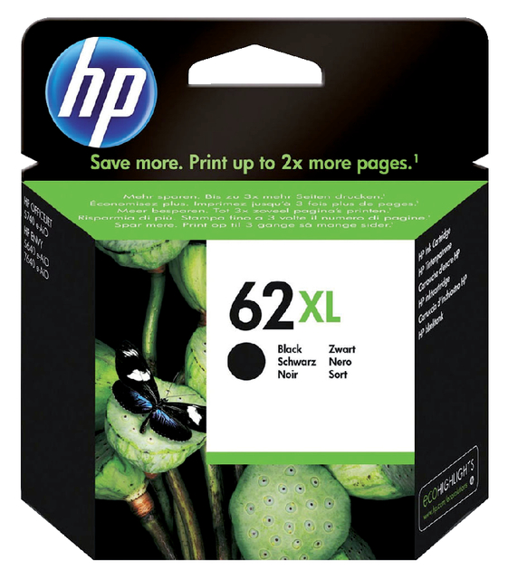 Inktcartridge HP C2P05AE 62XL zwart afbeelding