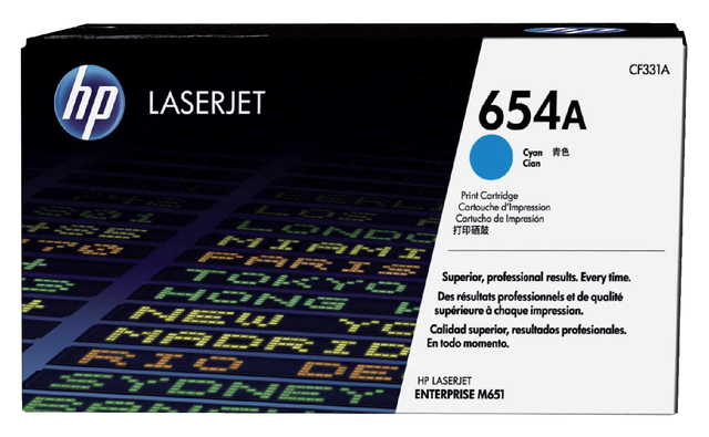 Tonercartridge HP CF331A 654A blauw afbeelding