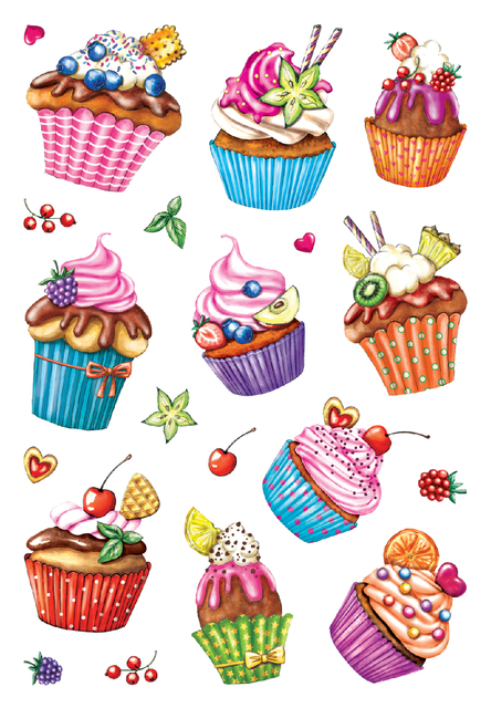Etiket HERMA 3387 cupcakjes glitter afbeelding