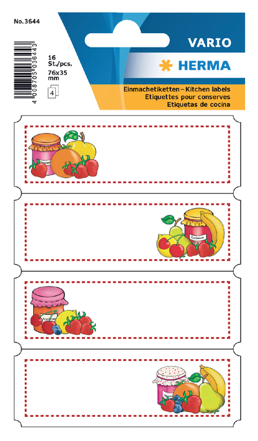 Etiket HERMA 3644 keuken vrucht assortiment afbeelding