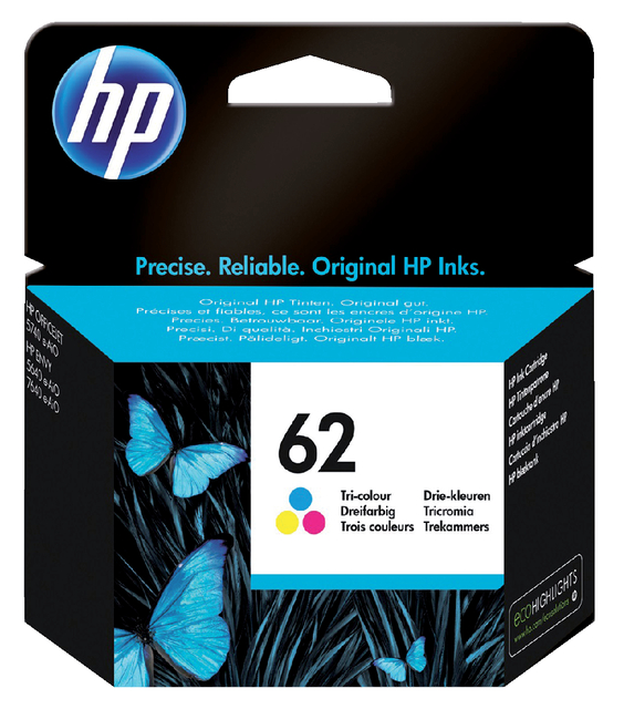 Inktcartridge HP C2P06AE 62 kleur afbeelding