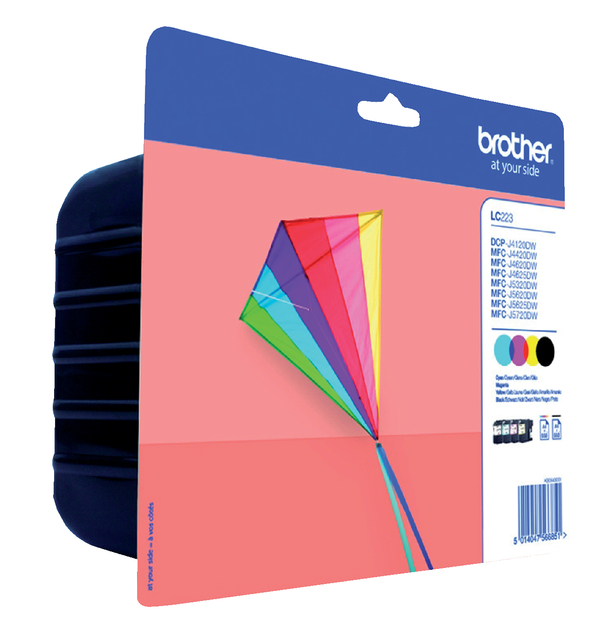 Inktcartridge Brother LC-223VALBP zwart + 3 kleuren afbeelding