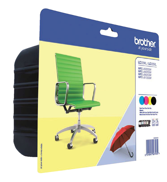 Inktcartridge Brother LC-229XLVALBP zwart + 3 kleuren afbeelding