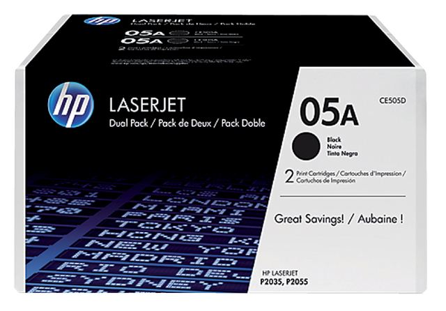 Tonercartridge HP CE505D 05A zwart 2x afbeelding