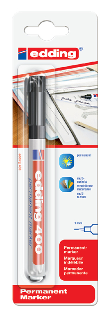 Viltstift edding 400 rond 1mm zwart blister à 1 stuk afbeelding