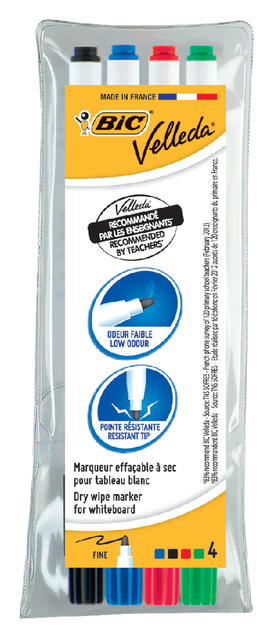 Whiteboardmarker Bic Velleda 1721 rond fijn assorti set à 4 stuks afbeelding