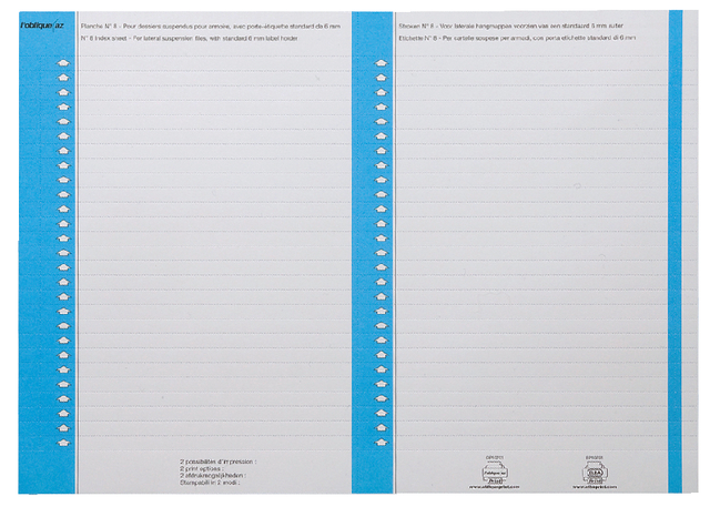 Ruiterstrook Elba Nr 8 138x6mm lateraal blauw 10 vel afbeelding