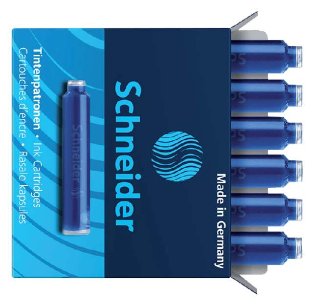 Inktpatroon Schneider din blauw doos à 6 stuks afbeelding