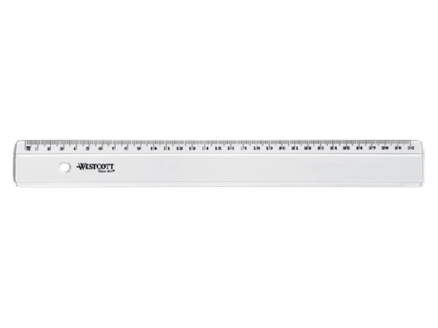Liniaal Westcott basic kunststof 30cm transparant afbeelding