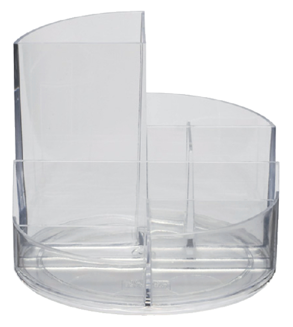 Pennenkoker MAUL roundbox 7 vakken Ø140x125mm transparant afbeelding