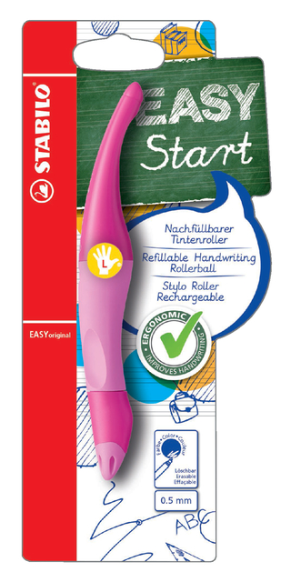 Rollerpen STABILO Easyoriginal linkshandig roze/lichtroze blister à 1 stuk afbeelding
