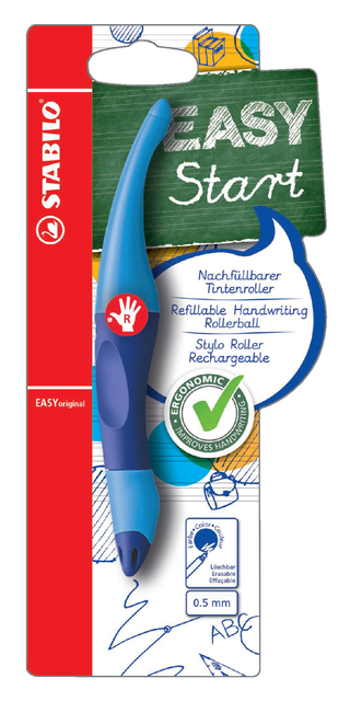 Rollerpen STABILO Easyoriginal rechtshandig licht/donkerblauw blister à 1 stuk afbeelding