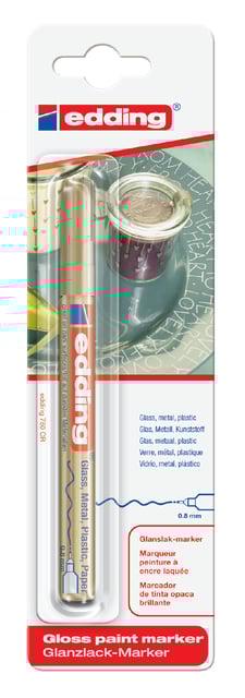Paintmarker edding 780 op oliebasis 0.8mm goud blister à 1 stuk afbeelding