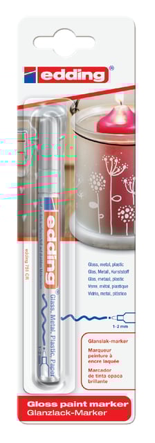 Paintmarker edding 751 op oliebasis 1-2mm zilver blister à 1 stuk afbeelding