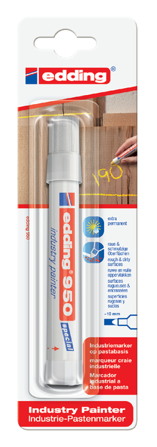 Viltstift edding 950 pastamarker industry rond 10mm wit blister à 1 stuk afbeelding