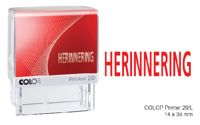 Woordstempel Colop Printer 20 herinnering rood afbeelding