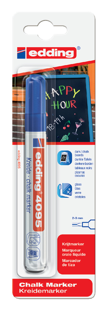 Krijtstift edding 4095 rond 2-3mm blauw blister à 1 stuk afbeelding