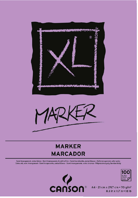 Tekenblok Canson XL Marker A4 70gram 100 vel afbeelding