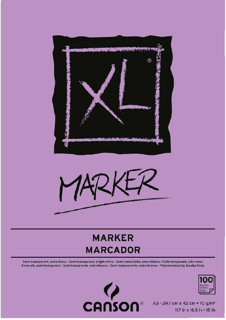 Tekenblok Canson XL Marker A3 70gram 100 vel afbeelding