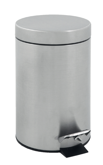 Afvalbak pedaalemmer RVS mat rond 3 liter afbeelding