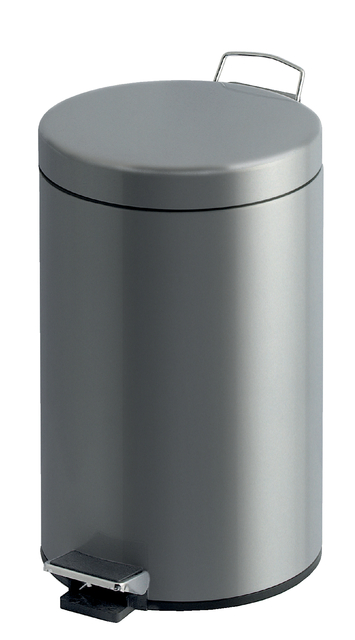 Afvalbak pedaalemmer RVS mat rond 12 liter afbeelding