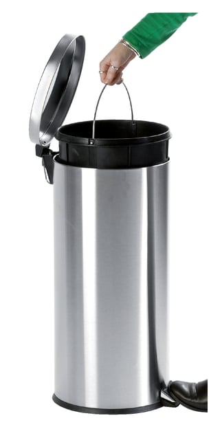 Afvalbak pedaalemmer RVS mat rond 30 liter afbeelding