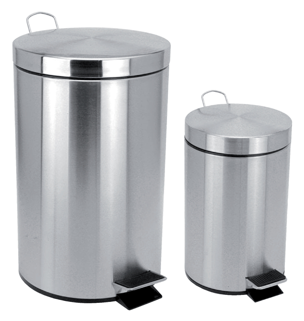 Afvalbak pedaalemmer RVS mat rond 3 liter — Foto 2 van 2