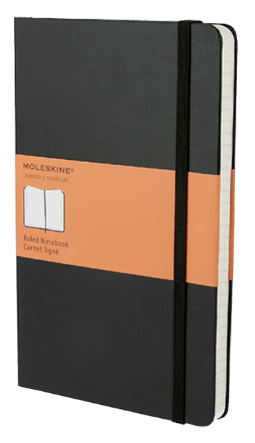 Notitieboek Moleskine large 130x210mm lijn zwart afbeelding