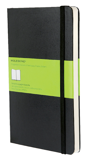 Notitieboek Moleskine large 130x210mm blanco zwart afbeelding