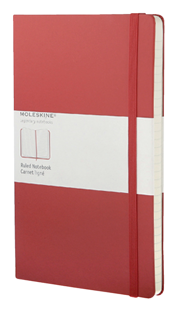 Notitieboek Moleskine large 130x210mm lijn rood afbeelding