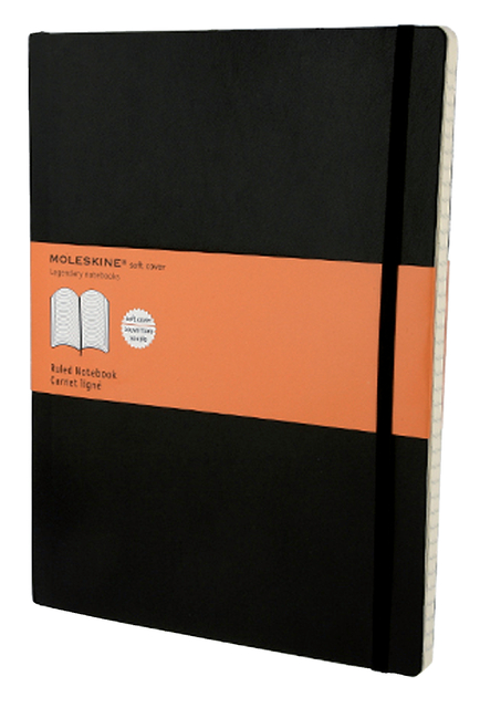 Notitieboek Moleskine XL 190x250mm lijn zwart afbeelding