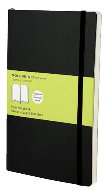 Notitieboek Moleskine large 130x210mm blanco zwart afbeelding