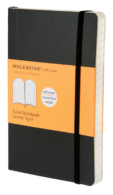 Notitieboek Moleskine pocket 90x140mm lijn softcover zwart afbeelding