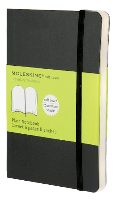 Notitieboek Moleskine pocket 90x140mm blanco zwart afbeelding