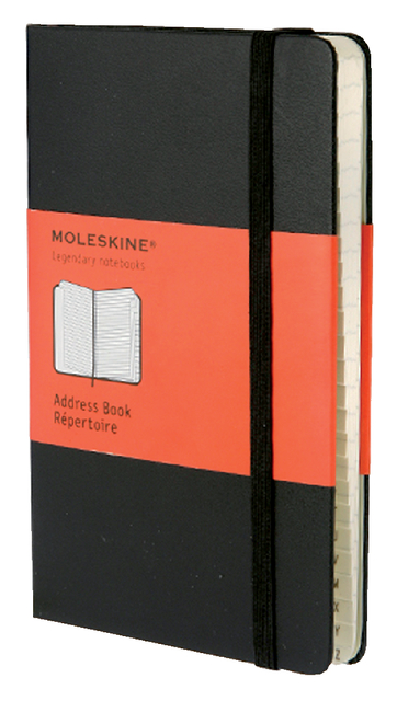 Adresboek Moleskine pocket 90x140mm hard cover zwart afbeelding