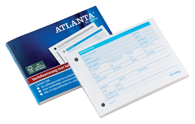 Verlofaanvraag Djois Atlanta A6 105x148mm zelfkopierend 50vel afbeelding