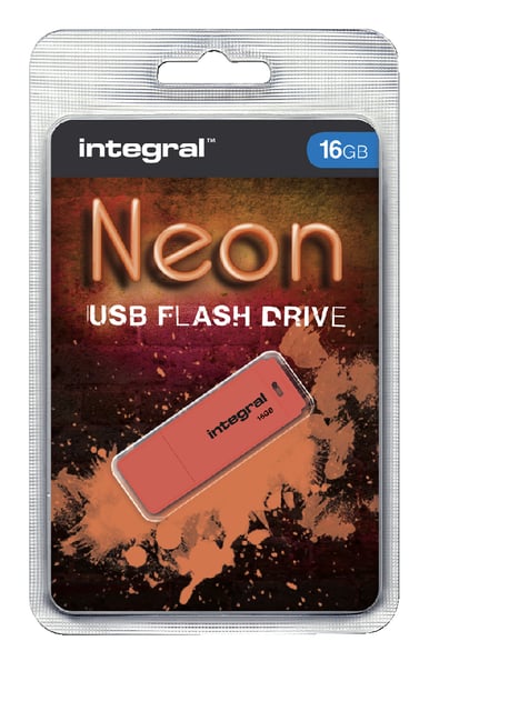 USB-stick 2.0 Integral 16Gb neon oranje afbeelding