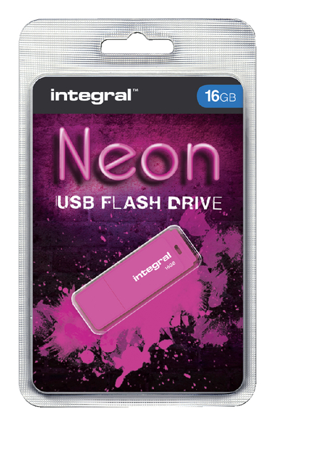 USB-stick 2.0 Integral 16Gb neon roze afbeelding