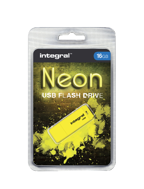 USB-stick 2.0 Integral 16Gb neon geel afbeelding