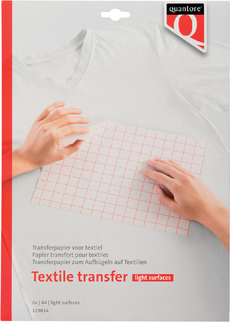 Inkjet transferpapier voor textiel Quantore lichte kleding 6 vel afbeelding