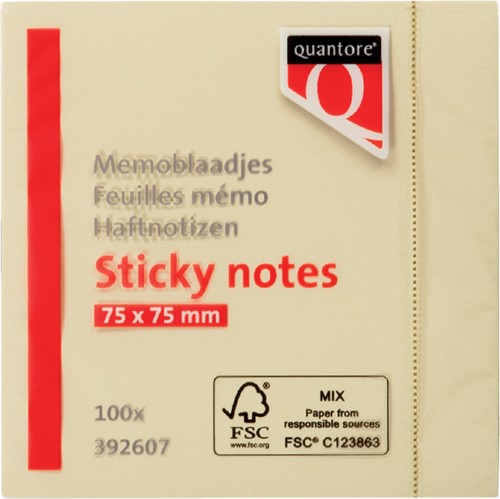 Memoblok Quantore 76x76mm geel 100 vel-3